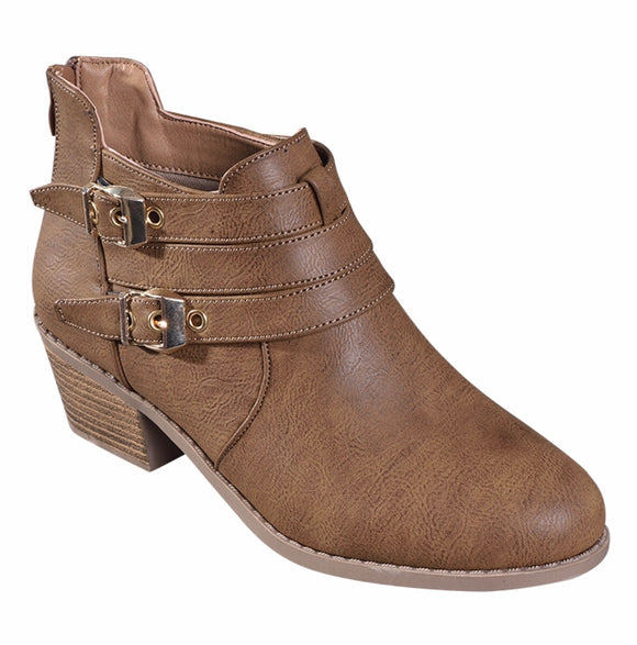 Brown Booties with Buckles